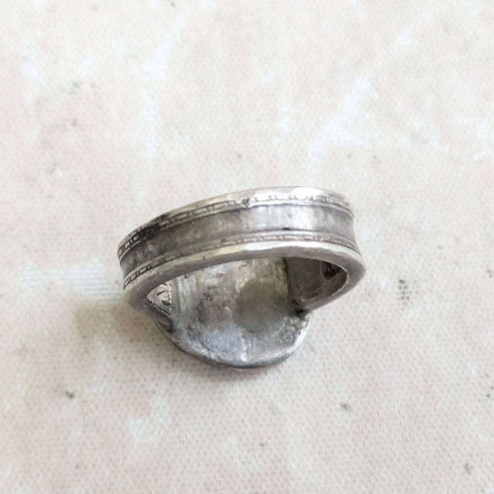 Vintage Sterling Silver Ring Turquoise Green 8.5 - Picture 5 of 13